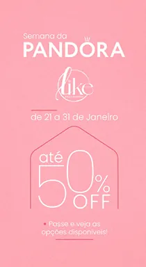 Post rosa da Semana da Pandora na Like Joias, com até 50% off