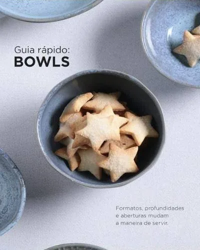 Post Guia rápido: bowls, com biscoitos de estrela numa tigela de cerâmica