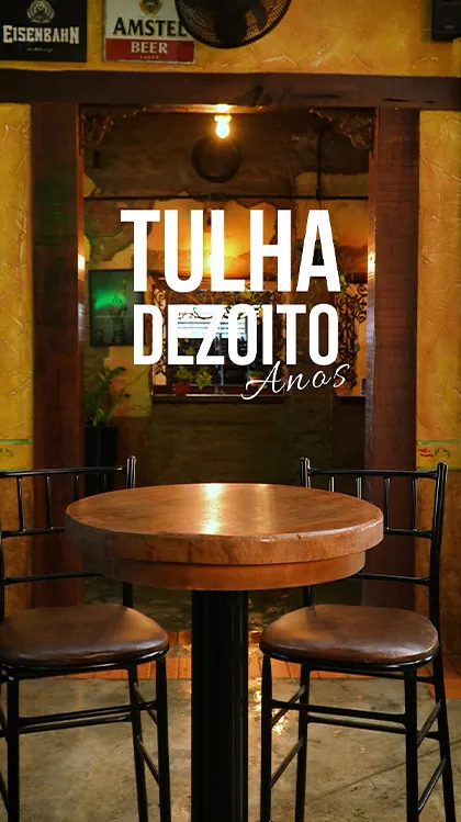 Peça da campanha de 18 anos do Tulha Bar
